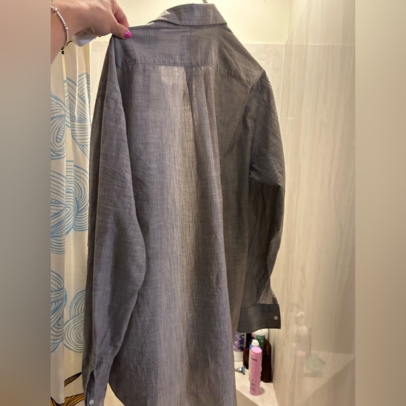 Billy Reid grey made in USA button up shirt see pics size 17 euc - Picture 8 of 9